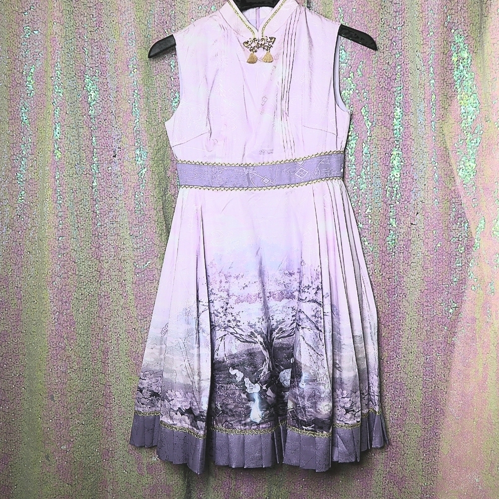 QI LOLITA DRESS 1/XXS Taobao IchigoMikou Fantastic Night JSK Lavender Purple NWT - Picture 10 of 16